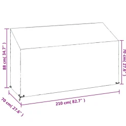 VIDAXL - Housses de banc de jardin 2 pcs 12 œillets 210x70x70/88 cm pe