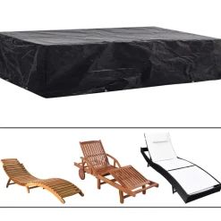 VIDAXL - Housses de chaise de jardin 8 œillets 2 pcs 218 x 77 x 55 cm