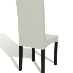 VIDAXL - Housses de chaise élastiques droites 6 pcs crème