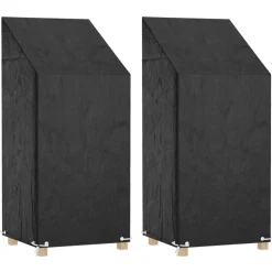 VIDAXL - Housses de chaise de jardin 2 pcs 8 œillets 65x65x110/150 cm pe