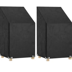 VIDAXL - Housses de chaise de jardin 2 pcs 8 œillets 65x65x80/120 cm pe