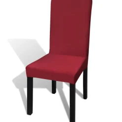 VIDAXL - Housses de chaise élastiques droites 6 pcs bordeaux