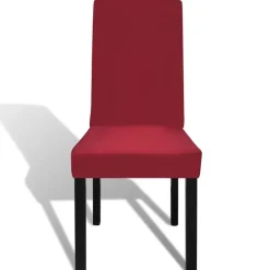 VIDAXL - Housses de chaise élastiques droites 6 pcs bordeaux