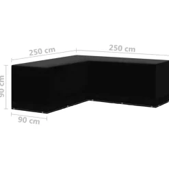 VIDAXL - Housses de salon de jardin 2pcs forme l 12 œillets 250x250x90cm