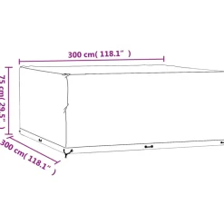 VIDAXL - Housses de salon de jardin 2 pcs 16 œillets 300x300x75 cm carré