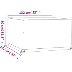 VIDAXL - Housses de salon de jardin 2 pcs 8 œillets 132x132x80 cm carré