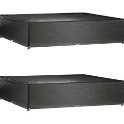 VIDAXL - Housses de salon de jardin 2 pcs 16 œillets 240x240x55 cm carré
