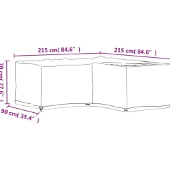 VIDAXL - Housses de salon de jardin en forme de l 2 pcs 16 œillets