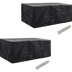 VIDAXL - Housses de salon de jardin 2 pcs rotin 10 œillets 229 x 113 cm