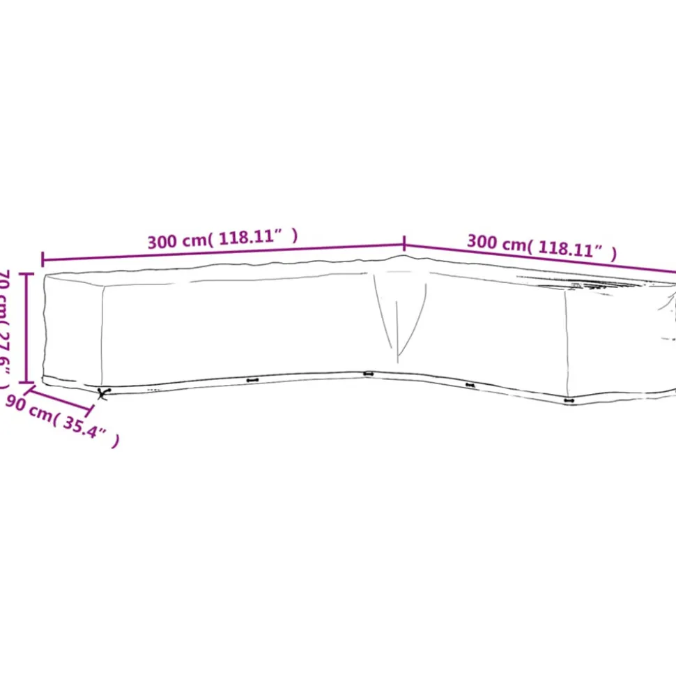 VIDAXL - Housses de salon de jardin en forme de l 2 pcs 20 œillets