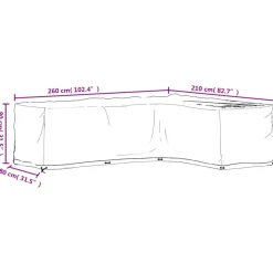 VIDAXL - Housses de salon de jardin en forme de l 2 pcs 16 œillets