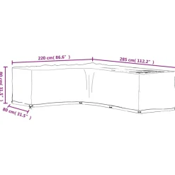 VIDAXL - Housses de salon de jardin en forme de l 2 pcs 18 œillets