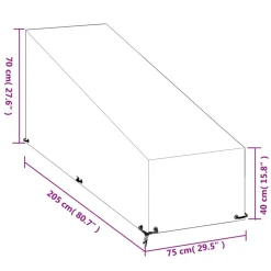 VIDAXL - Housses pour chaise longue 2 pcs 12 œillets 205x75x40/70 cm pe