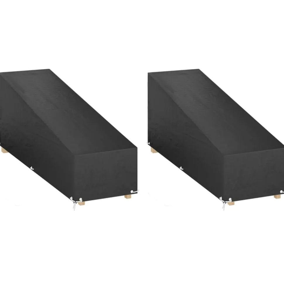 VIDAXL - Housses pour chaise longue 2 pcs 12 œillets 200x65x35/60 cm pe