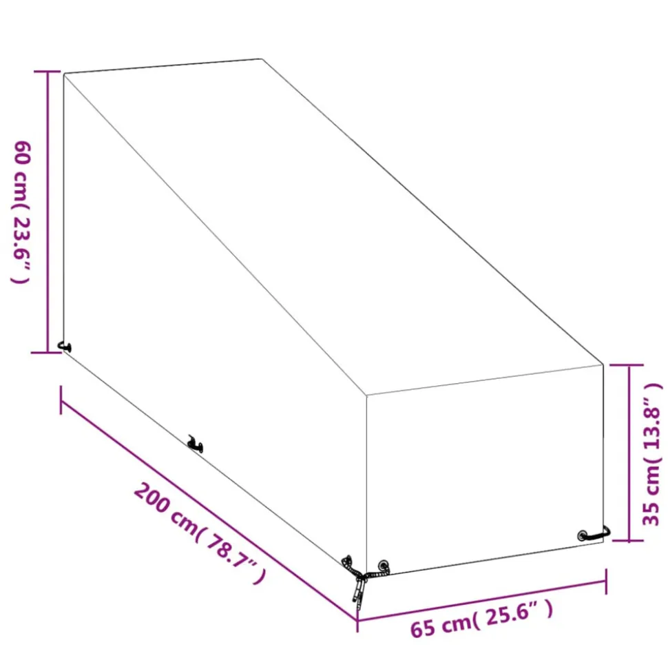 VIDAXL - Housses pour chaise longue 2 pcs 12 œillets 200x65x35/60 cm pe