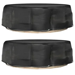 VIDAXL - Housses pour salon îlot 2 pcs 10 œillets ø236x67 cm rond