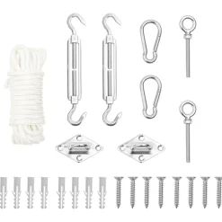 VIDAXL - Jeu d'accessoires de voile d'ombrage 9 pcs acier inoxydable