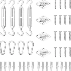 VIDAXL - Jeu d'accessoires de voile d'ombrage 12 pcs acier inoxydable