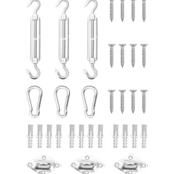 VIDAXL - Jeu d'accessoires de voile d'ombrage 9 pcs acier inoxydable