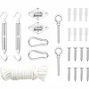 VIDAXL - Jeu d'accessoires de voile d'ombrage 9 pcs acier inoxydable