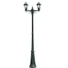 VIDAXL - Lampadaire de jardin 2 bras 215 cm vert foncé/noir aluminium