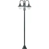 VIDAXL - Lampadaire de jardin e27 220cm aluminium 3 lanternes vert foncé