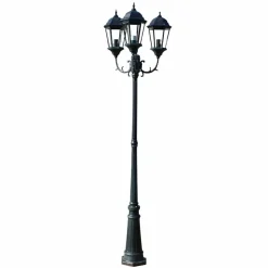 VIDAXL - Lampadaire de jardin 3 bras 230 cm vert foncé/noir aluminium