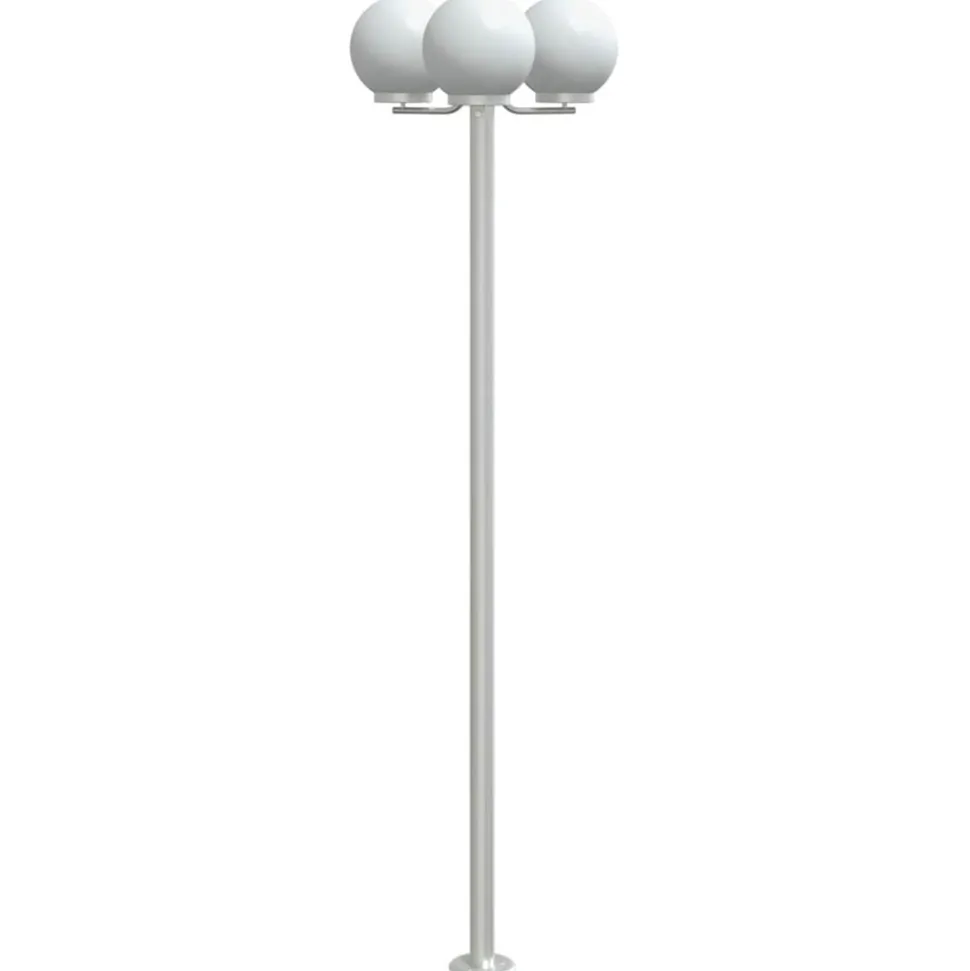 VIDAXL - Lampadaires d'extérieur 2 pcs argenté 215 cm acier inoxydable
