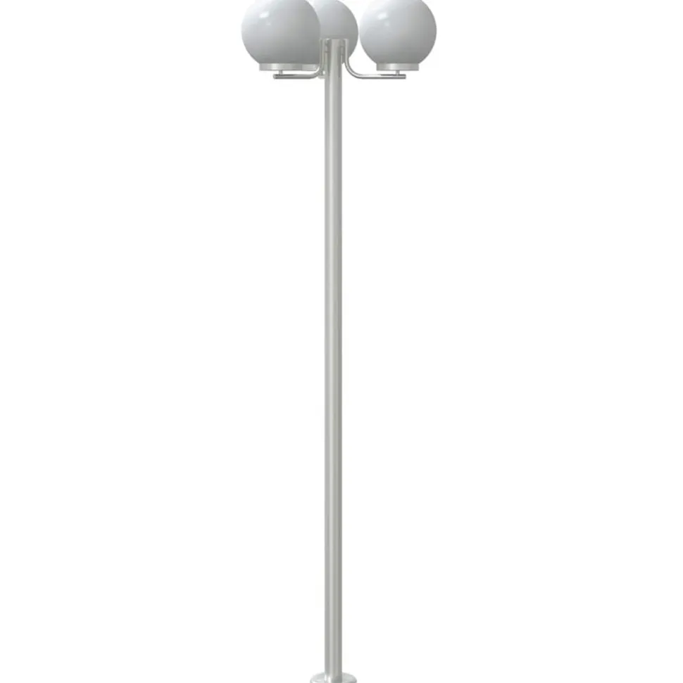 VIDAXL - Lampadaires d'extérieur 2 pcs argenté 215 cm acier inoxydable