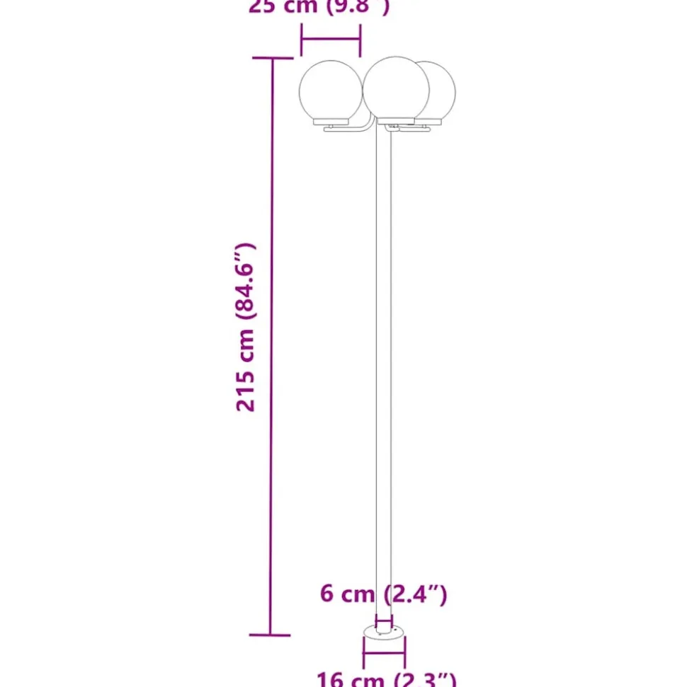 VIDAXL - Lampadaires d'extérieur 2 pcs argenté 215 cm acier inoxydable