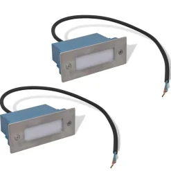 VIDAXL - Lampe d'escalier encastrée à 2 led 44x111x56 mm