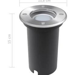 VIDAXL - Lampes au sol à led d'extérieur 3 pcs rond