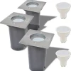 VIDAXL - Lampes au sol à led d'extérieur 3 pcs carré