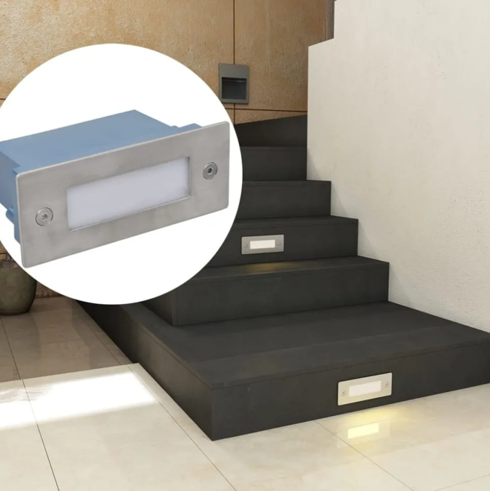 VIDAXL - Lampes led encastrée d'escalier 12 pcs 44x111x56 mm