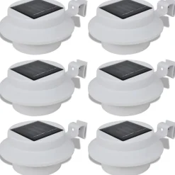 VIDAXL - Lampes solaires 6 pcs pour clôture gouttière blanc