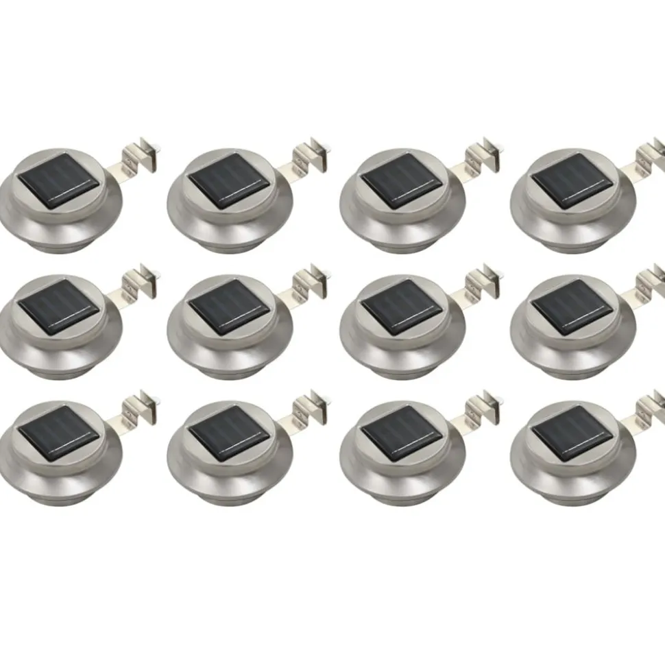 VIDAXL - Lampes solaires à led rondes d'extérieur 12 pcs 12 cm blanc
