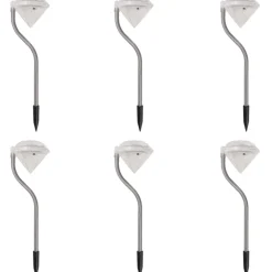 VIDAXL - Lumière led solaire de jardin 6 pcs 9x7,8x29,5 cm