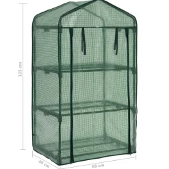 VIDAXL - Mini-serre à 3 niveaux 69x49x125 cm