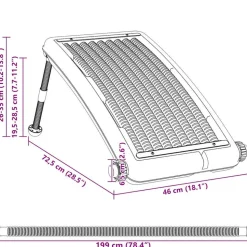 VIDAXL - Panneau de chauffage solaire de piscine incurvé 72,5x46 cm