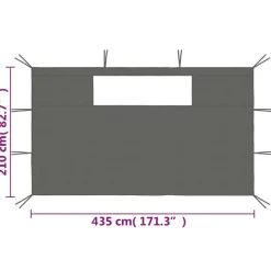 VIDAXL - Parois latérales de belvédère avec fenêtres 2 pcs anthracite