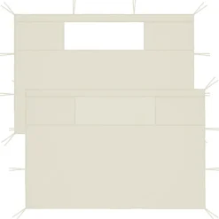 VIDAXL - Parois latérales de belvédère avec fenêtres 2 pcs crème