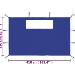 VIDAXL - Parois latérales de belvédère avec fenêtres 2 pcs bleu