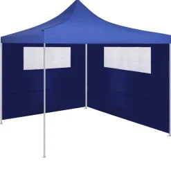 VIDAXL - Parois latérales de belvédère avec fenêtres 2 pcs bleu