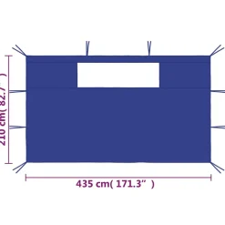 VIDAXL - Parois latérales de belvédère avec fenêtres 2 pcs bleu