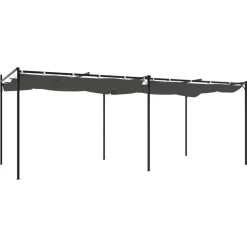 VIDAXL - Pergola avec toit rétractable anthracite 589x292x230 cm