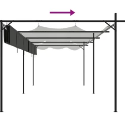 VIDAXL - Pergola avec toit rétractable anthracite 589x292x230 cm