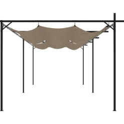 VIDAXL - Pergola avec toit rétractable taupe 589x292x230 cm
