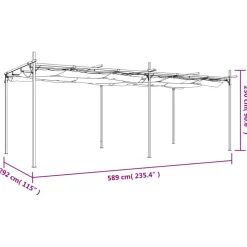 VIDAXL - Pergola avec toit rétractable taupe 589x292x230 cm