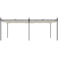 VIDAXL - Pergola avec toit rétractable crème 589x292x230 cm
