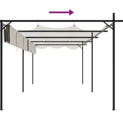 VIDAXL - Pergola avec toit rétractable crème 589x292x230 cm